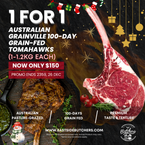 1 For 1 Australian Grainville 100-Day Grain-Fed Tomahawks (1-1.2KG)